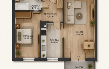 Zdjęcie główne ogłoszenia 2pok, 50met, Okolice Trockiej BALKON/MP/2021 (Wrocław)