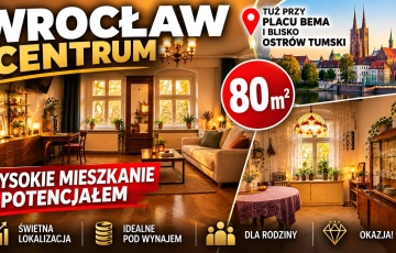 Zdjęcie główne ogłoszenia 2pok, 80met, okolice Placu Bema ROZKŁAD/PIWNICA (Wrocław)