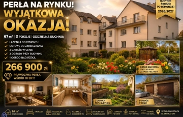 Zdjęcie główne ogłoszenia 3pok, 66met, okolice Bolkowa 3 OGRÓDKI/2 GARAŻE (Wolbromek)