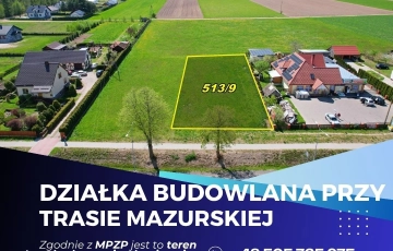 Zdjęcie główne ogłoszenia Działka budowlana 1256 m przy trasie mazurskiej - MPZP