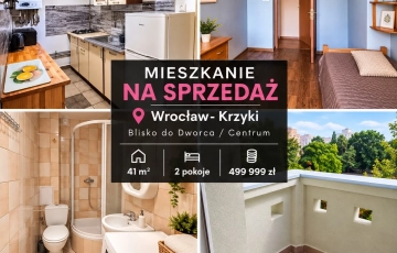 Zdjęcie główne ogłoszenia 2pok, 41met, okolice Dworca Głównego BALKON/PARKING (Wrocław)