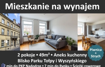 Zdjęcie główne ogłoszenia 2pok, 49met, Okolice Parku Tołpy PIWNICA/STRYCH (Wrocław)