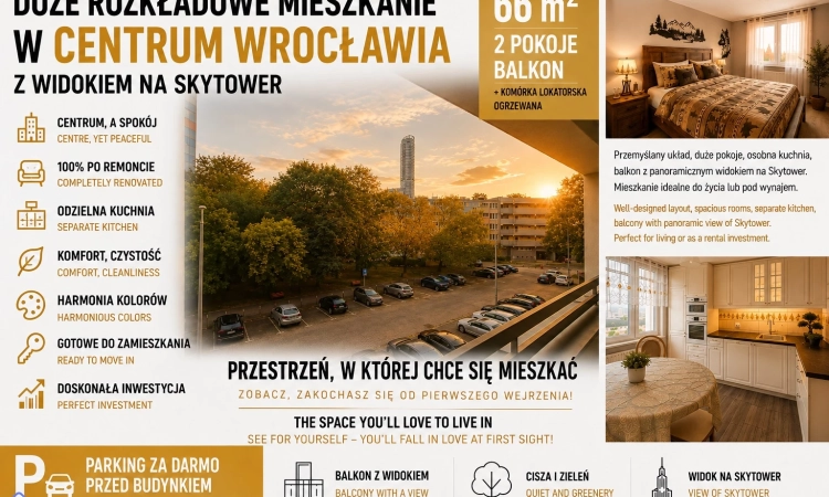 2pok, 66met, Okolice Zielińskiego BALKON/KOMÓRKA/WINDA (Wrocław) | Zdjęcie główne