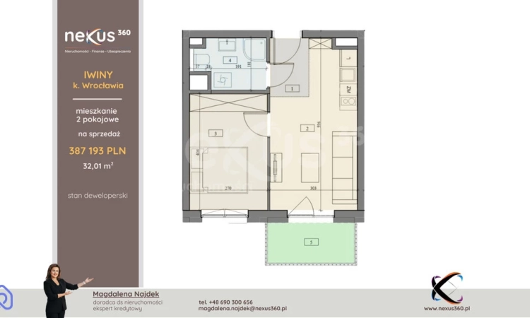2 pokojowe mieszkanie, wygodny układ, balkon | Zdjęcie główne