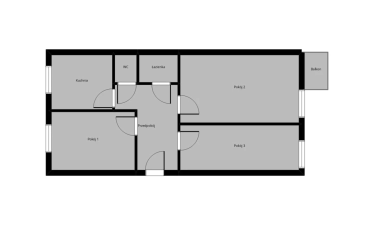 Mieszkanie trzypokojowe z balkonem | Zdjęcie główne