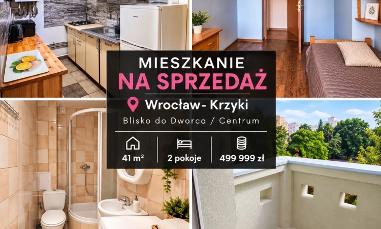 2pok, 41met, okolice Dworca Głównego BALKON/PARKING (Wrocław) | Zdjęcie główne