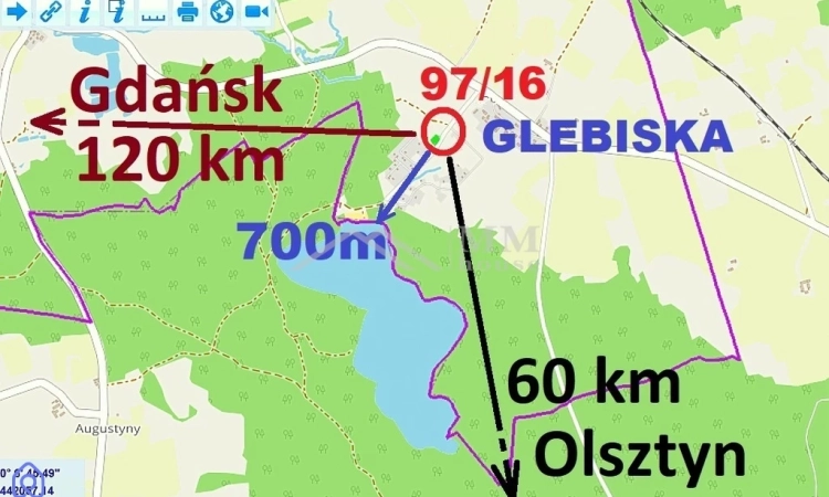 Działka rekreacyjna k. jeziora na Warmii, 1085m2 | Zdjęcie główne